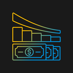 expense reduction gradient icon for dark theme vector image