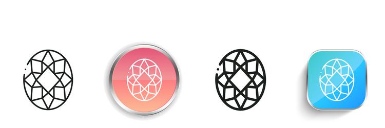 gem icon thin linear regular and button style vector image