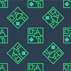line folded map icon isolated seamless pattern vector image