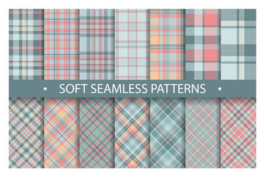 Plaid pattern seamless ornate set soft background vector