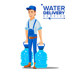 water delivery service man worker in blue vector