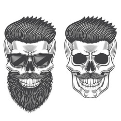 hipster skull monochrome isolated on white Vector Image