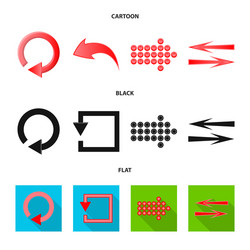 isolated object of element and arrow icon set vector image