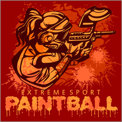 Paintball Action - Extreme Sport Vector Image