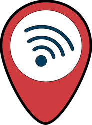 pointer location with wifi signal vector image