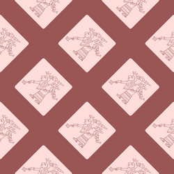 seamless pattern with symbols from aztec codices vector image