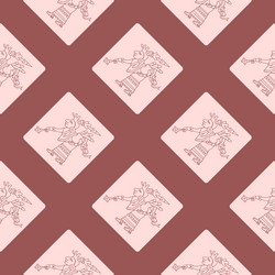 Seamless pattern with symbols from aztec codices vector