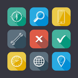 set of application web icons flat design with long vector image