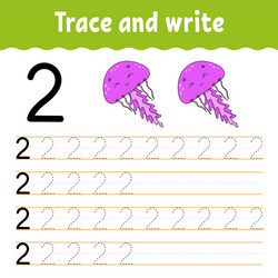 Trace and write handwriting practice learning vector