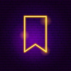 Bookmark neon sign vector