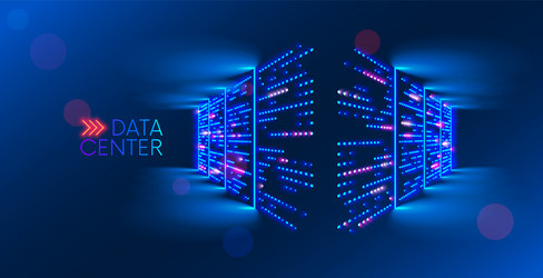 data center abstract digital warehouse server vector