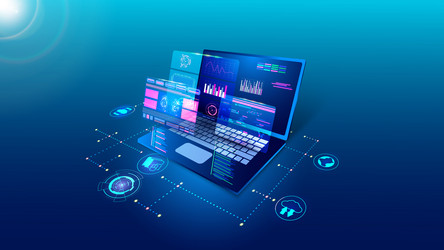 Digital Technology & Software Development vector image