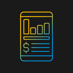 expense tracker app gradient icon for dark theme vector image