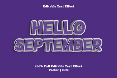 hello september editable text effect vector image