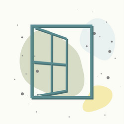 Open window icon wide on multicolored vector