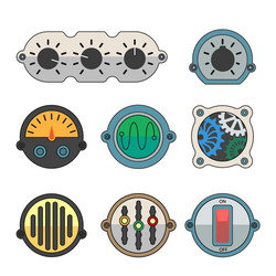 robot technical colorful meter icon vector