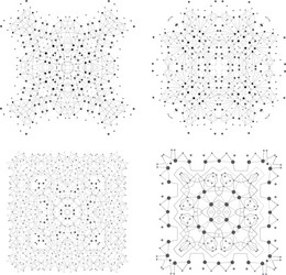 set of shape molecular structure with lines vector image