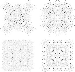 set of shape molecular structure with lines vector