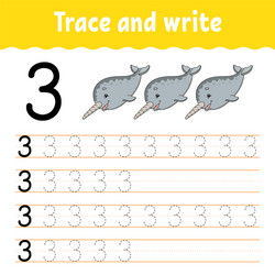 trace and write handwriting practice learning vector image