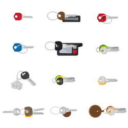 big keys set twelve different collection vector image