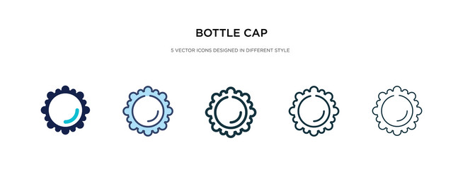 bottle cap icon in different style two colored vector