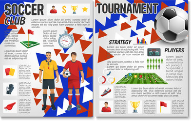 Soccer ball and football trophy banner design Vector Image