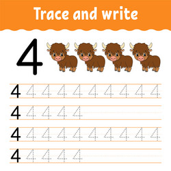 trace and write handwriting practice learning vector image