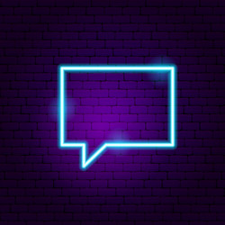 Chat neon sign vector