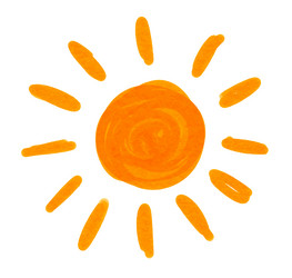 childlike drawing of sun Vector Image