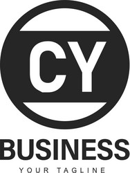 cy initial a logo design with abstract style vector image