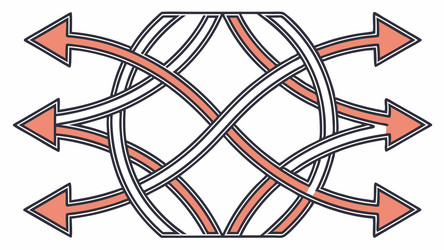 dynamic intertwined arrows abstract directional vector image