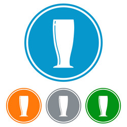 Flat pilsner glass for beer vector