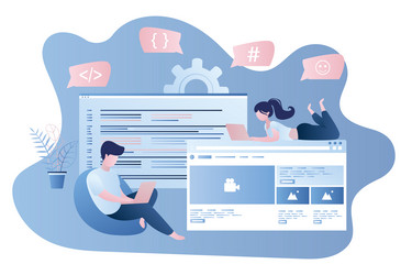 front-end and back-end developmentcoder vector image