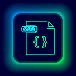 glowing neon line css file document download vector image