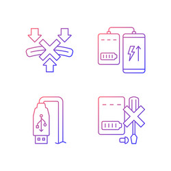 powerbank proper use gradient linear manual label vector image