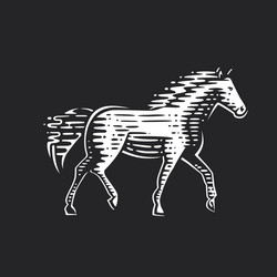 Running horse vector