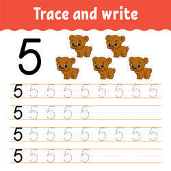 trace and write handwriting practice learning vector image