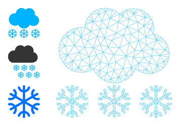 Web mesh snow cloud icon and source icons vector