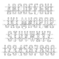 white neon casual script font vector image