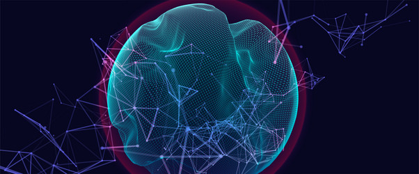 abstract sphere background with waves 3d surface vector image