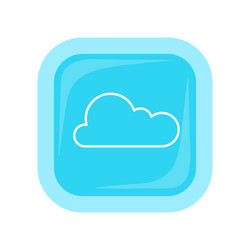 Cloud storage web button isolated flat style vector