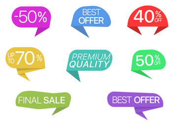 Paper sticker set Royalty Free Vector Image - VectorStock