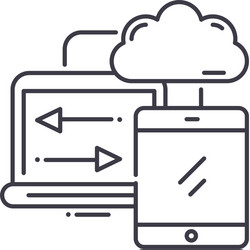 Computing platform icon linear isolated vector