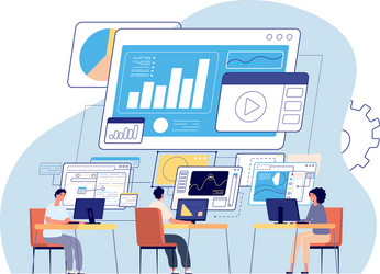 Data Visualization & Analytics vector image