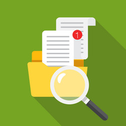 file folder directory and magnifying glass tick vector image