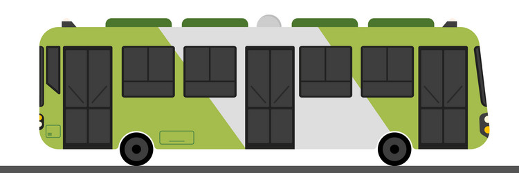 Cute van design with isolated white mini bus flat Vector Image