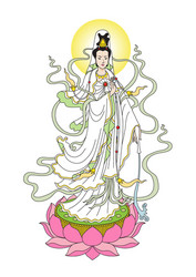 Guanyin - Goddess of Compassion Vector Image