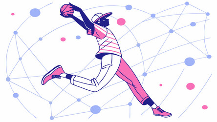 intense basketball player in action with motion vector image
