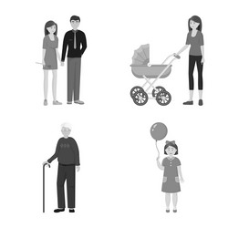 isolated object face and portrait icon set vector image