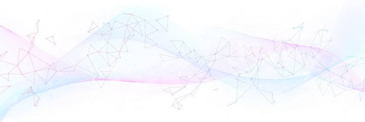 polygonal science background with connecting dots vector image